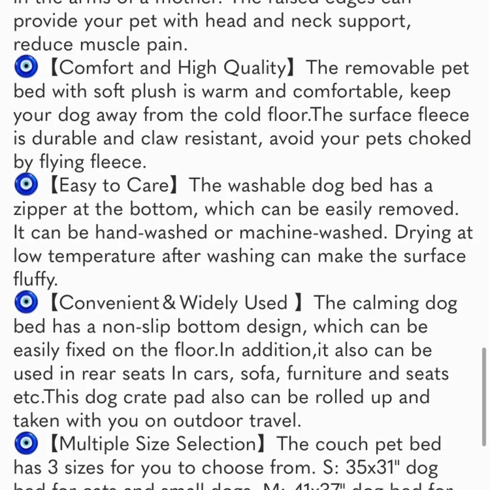 Calming Dog Bed Fluffy Plush DogMat for Furniture Protector with Removable Cover